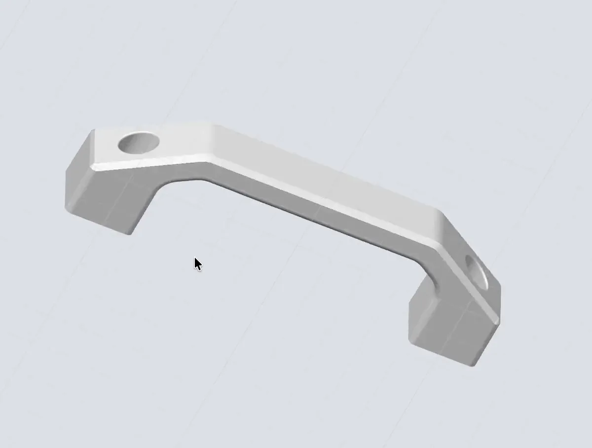 A bracket, modelled from scratch in CAD before it's ever printed.